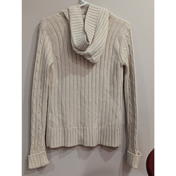 Women's Fisherman style button up hooded cardigan sweater by Davinchy size M - Picture 2 of 7